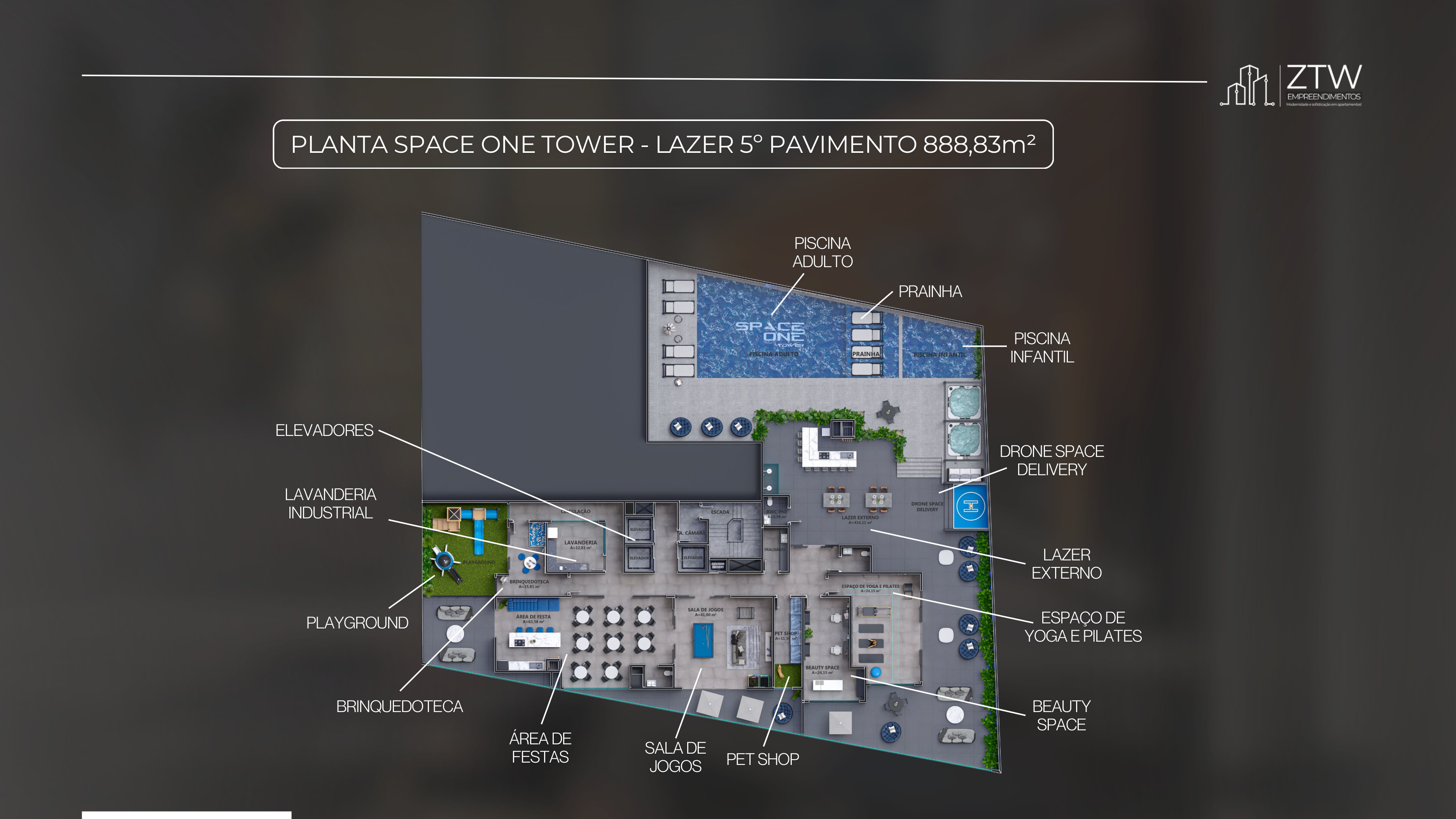 5º pavimento — 888,83m²