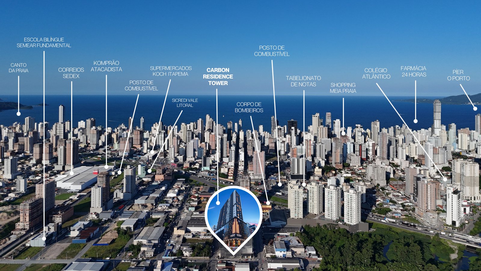 Mapa de localização com os pontos de referência do entorno