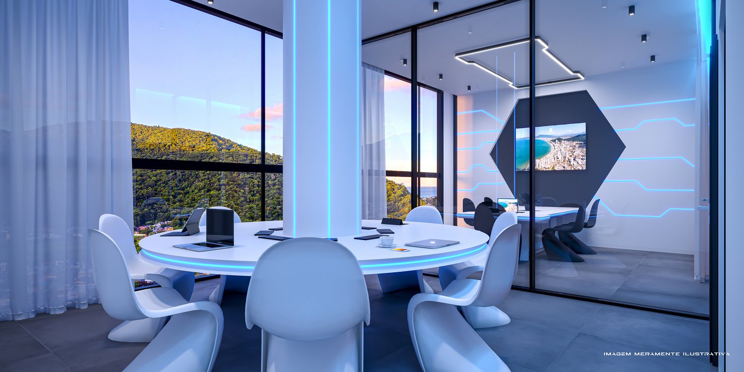 Coworking com sala de reuniões