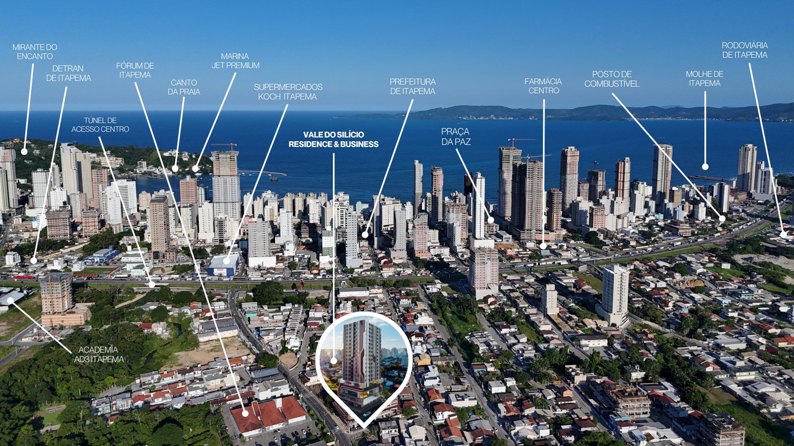 Mapa de localização com os pontos de referência do entorno